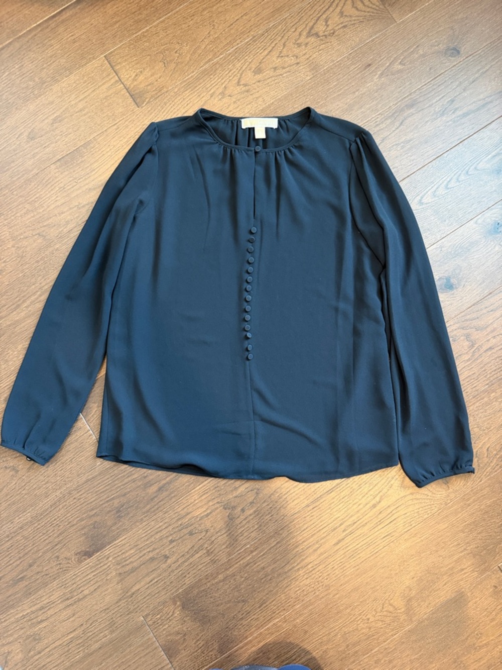 Michael Kors Black Long-Sleeve Button-Front Blouse - Women Small - C37-040
